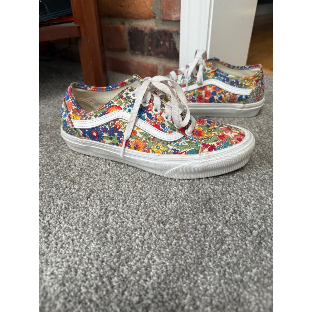 Liberty Fabrics Vans Old Skool Women's 7.5 Men's 6 Floral Flowers Retro Sneakers